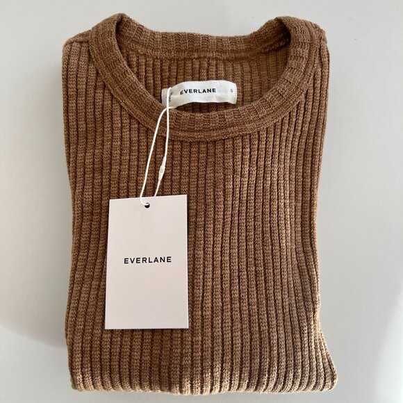 NWT Everlane The Cozy Rib Long-Sleeve Tee / cappuccino / small - Picture 7 of 7